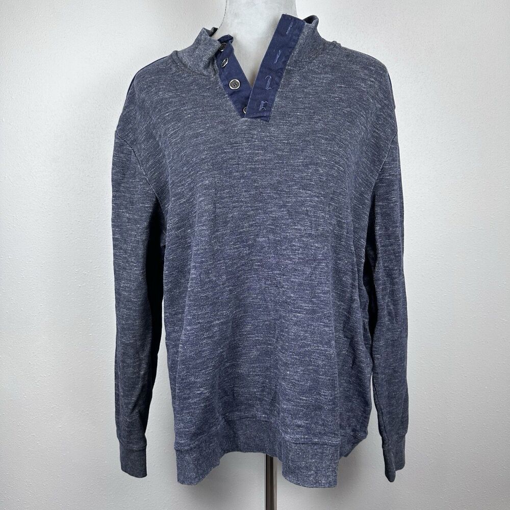 4/$20 Flag & Anthem Men's Size XL Gray Long Sleeve Henley Shirt Pullover